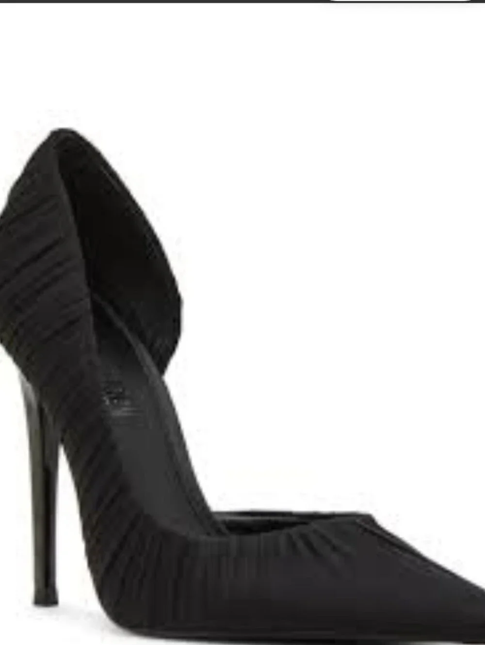 Steve Madden women’s Black ruched fabric Stiletto Pump size 8 new in  box
